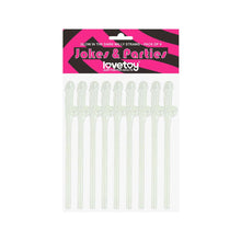 Cargar imagen en el visor de la galería, Love Toy - Glow in The Dark Willy Straws - Pack of 9