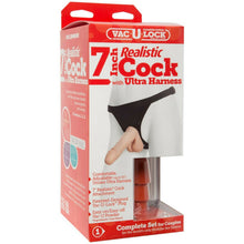 Cargar imagen en el visor de la galería, Vac U Lock 7 inch Realistic Cock with harness
