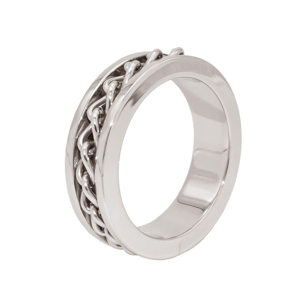 Anillo con cadena incrustada