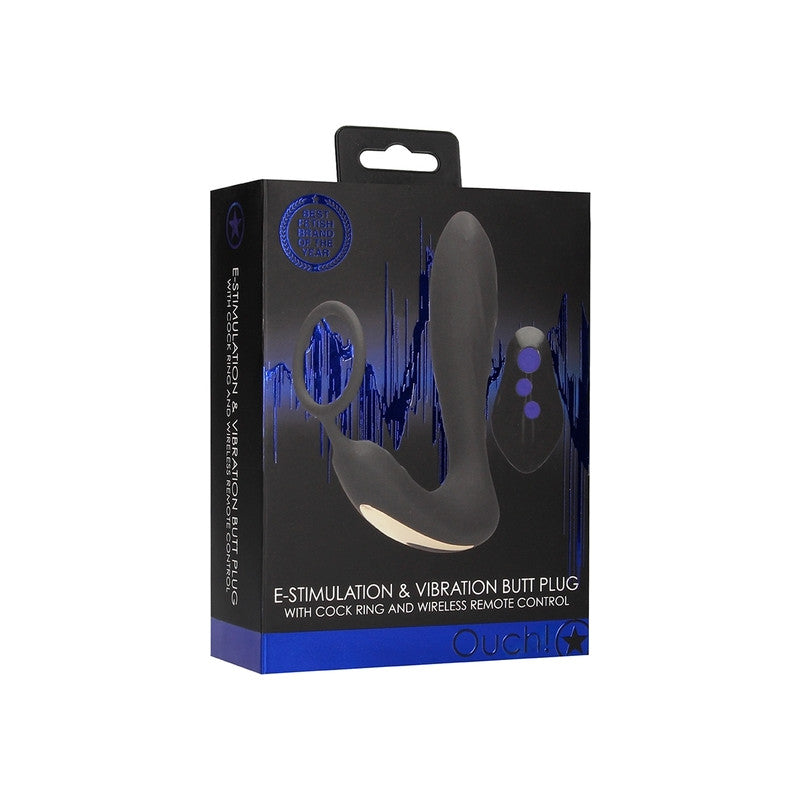 Ouch Vibrating butt plug with cock ring